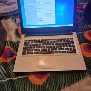 Lenovo Silver Laptop with Windows Display and QWERTY Keyboard